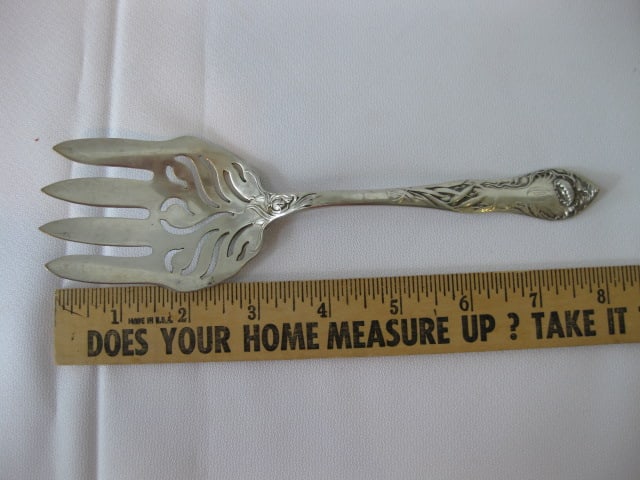 Vintage Sterling Napkin Rings, Serving Spoons and Fork, Sugar Spoon and Asparagus Fork - 20