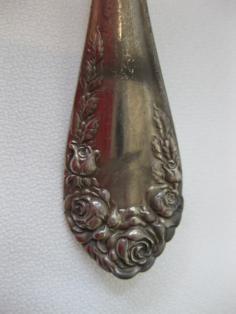 Vintage Sterling Napkin Rings, Serving Spoons and Fork, Sugar Spoon and Asparagus Fork - 8
