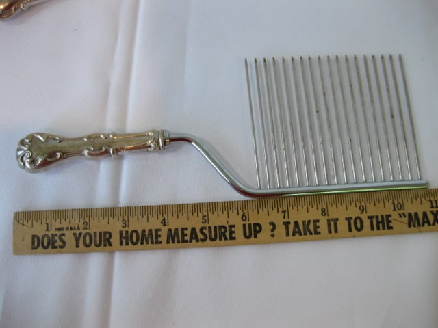 Web Sterling Handle Angel Food Cake Knife and Dessert Knife, Sterling Postage Stamp Holder, - 5