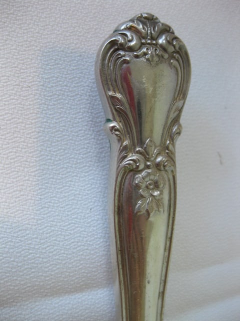 Web Sterling Handle Angel Food Cake Knife and Dessert Knife, Sterling Postage Stamp Holder, - 7