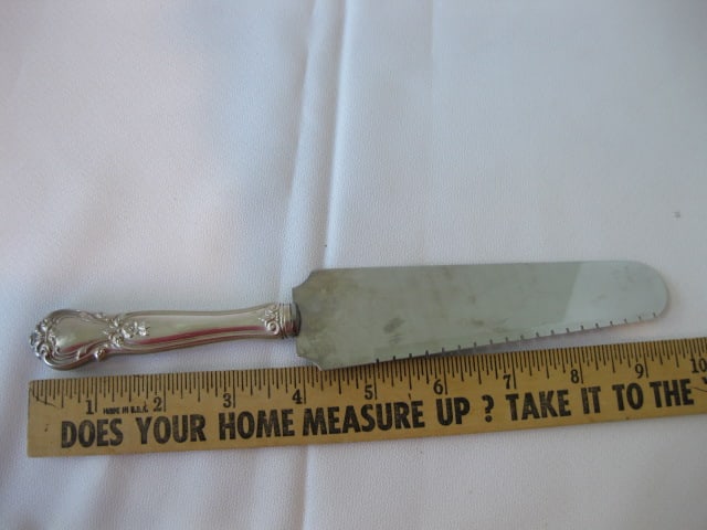 Web Sterling Handle Angel Food Cake Knife and Dessert Knife, Sterling Postage Stamp Holder, - 9