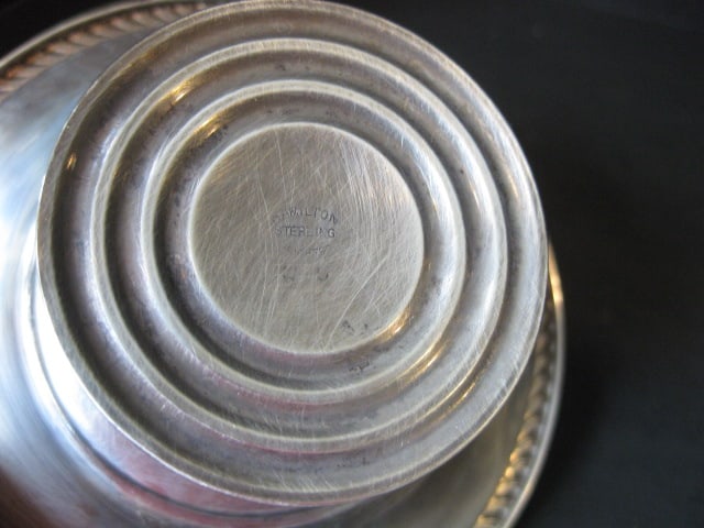 Weighted Sterling Candle Holder with Glass Bonbon Dishes, Weighted Sterling Compote - 5