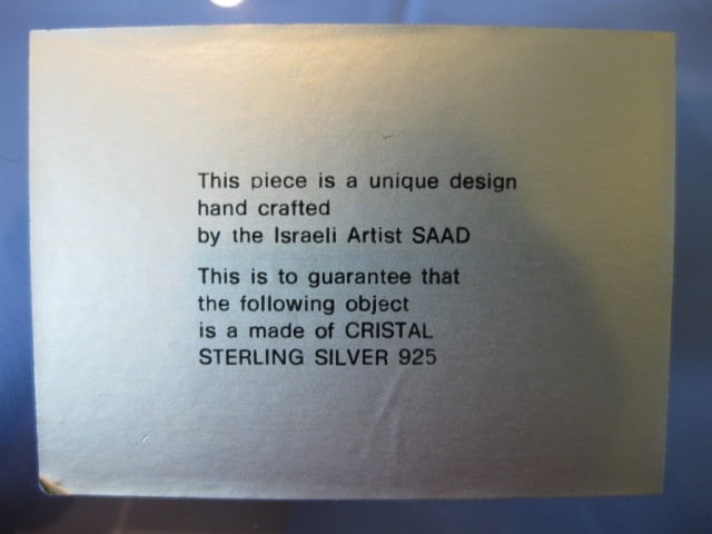 Israeli Artist SAAD Framed 3-D Cristal Sterling Silver 925 Accented Artwork - 4