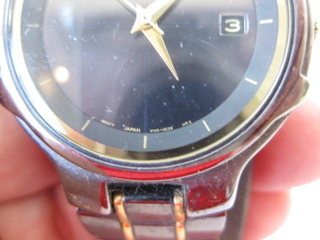 Pulsar Solar Classic Black and Gold Tone Wrist Watch in Original Box - 3