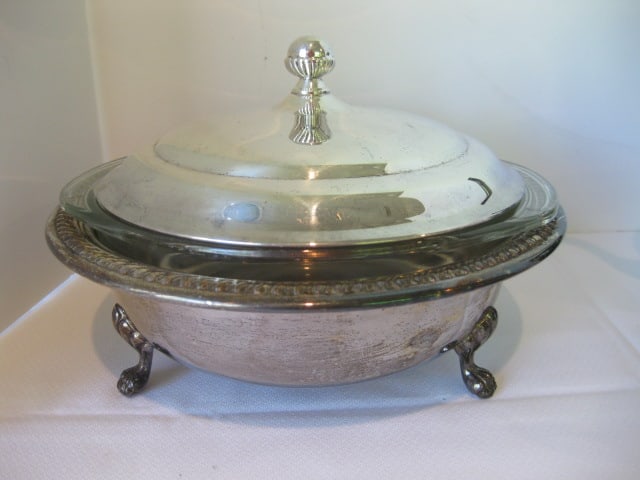 Silverplate Coffee Pot, Reed& Barton Creamer and Sugar Set and Footed Round - 2
