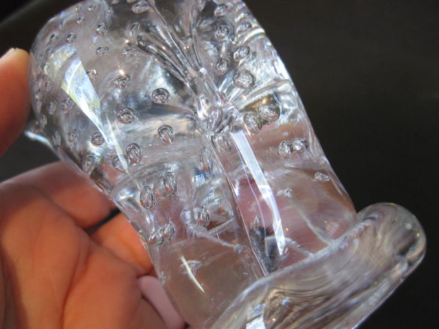 Crystal Hand Blown Controlled Bubble Elephant Figure, Controlled Bubble Crystal - 4
