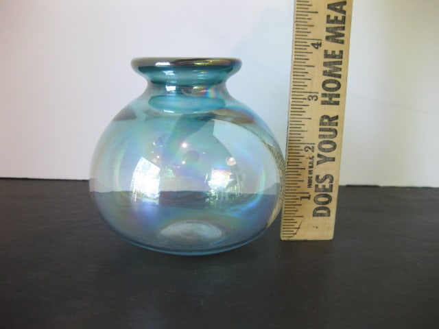 Signed R. Eickholt Aurene Iridescent Art Glass Vase - 5