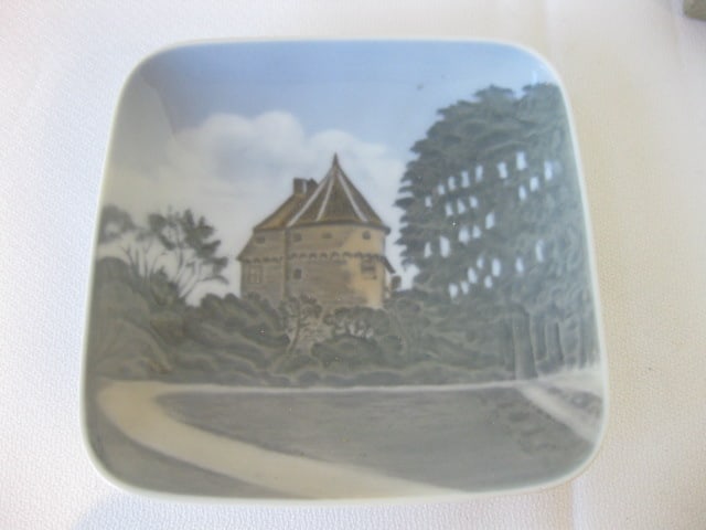 Two Royal Copenhagen Dishes, Two Wedgwood Green Jasperware Ashtrays in Original - 2