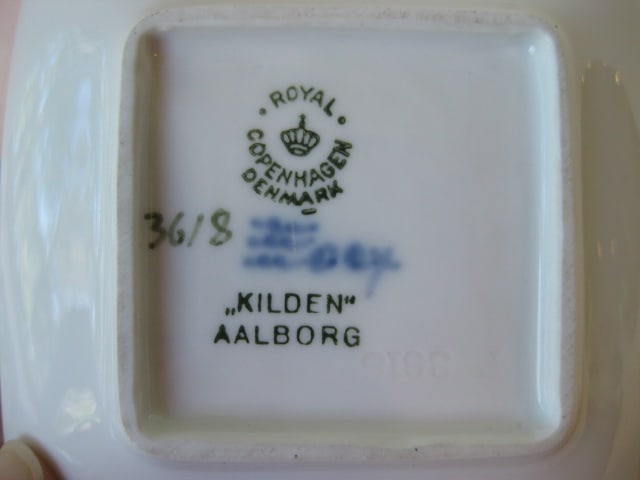 Two Royal Copenhagen Dishes, Two Wedgwood Green Jasperware Ashtrays in Original - 5