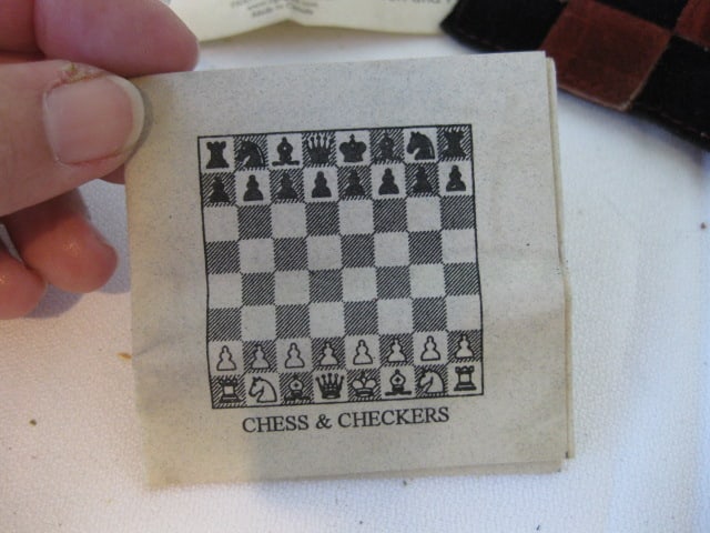 Tigo Leather Travel Chess/Checker Set - 3
