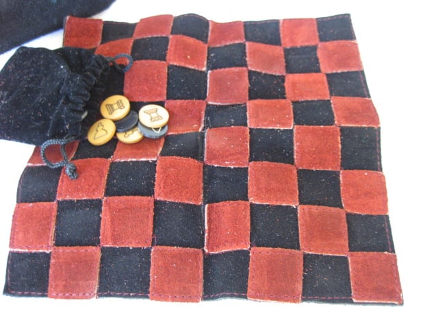 Tigo Leather Travel Chess/Checker Set - 4