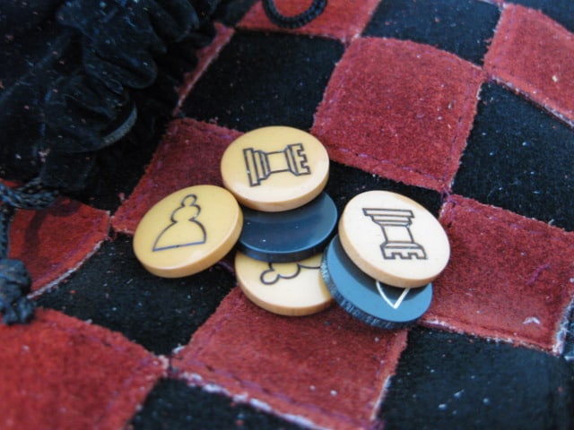 Tigo Leather Travel Chess/Checker Set - 7