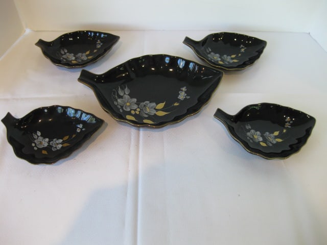 Handpainted Color Stone BFC 5 Piece Nut/Candy Dish Set: .
