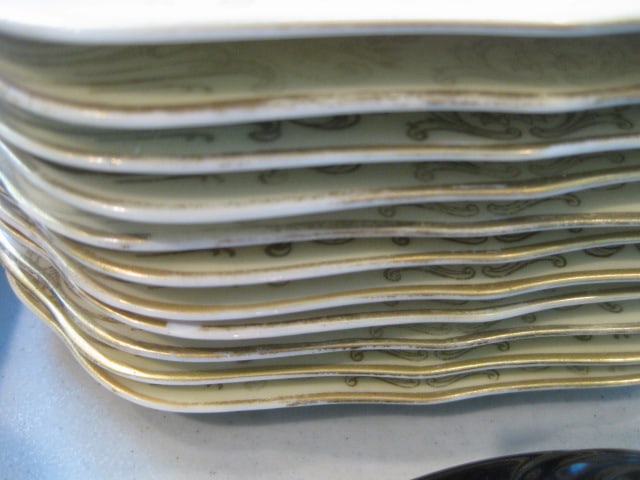 12 PT Bavaria Tirschenreuth Gold Gilt Decorated Salad Plates - 8