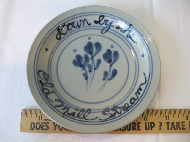 Signed Studio Pottery Bowls, Plate, Cork Stoppered Jar, Tumbler and Elephant Cup - 2