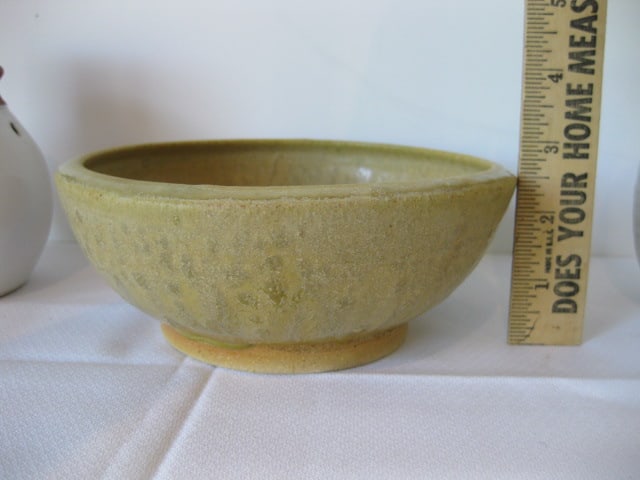 Signed Studio Pottery Bowls, Plate, Cork Stoppered Jar, Tumbler and Elephant Cup - 4