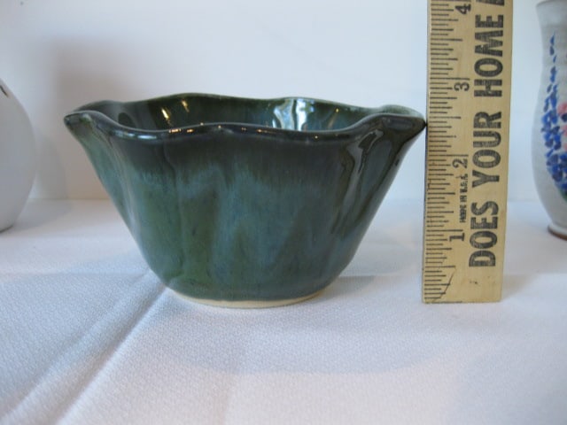 Signed Studio Pottery Bowls, Plate, Cork Stoppered Jar, Tumbler and Elephant Cup - 9