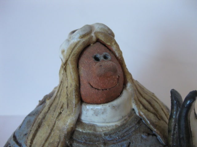 AP Meaders Signed Skier Pottery Figure - 2