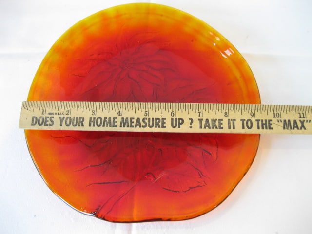 Art Glass Amberina and Iridescent Plates - 9