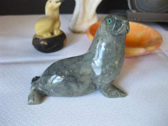 Carved Polished Stone Figures, Sliced Geode Tealight, Rough Cut Chunk Rock Formation, etc. - 3
