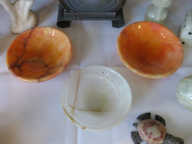 Carved Polished Stone Figures, Sliced Geode Tealight, Rough Cut Chunk Rock Formation, etc. - 5