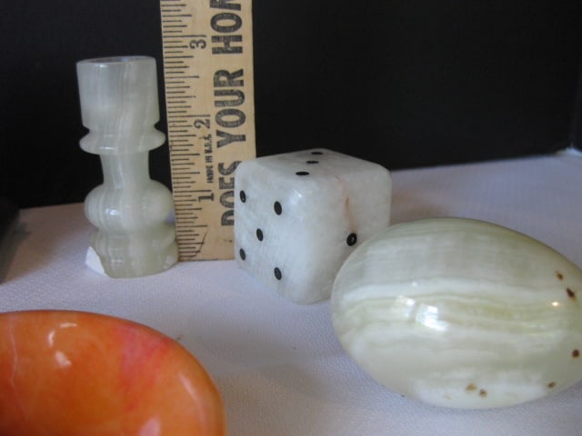 Carved Polished Stone Figures, Sliced Geode Tealight, Rough Cut Chunk Rock Formation, etc. - 6