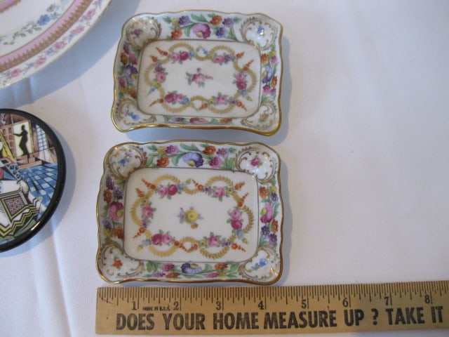 Porcelain Plate, Tidbit Dishes, Creamer, Ashtrays, etc. - 6