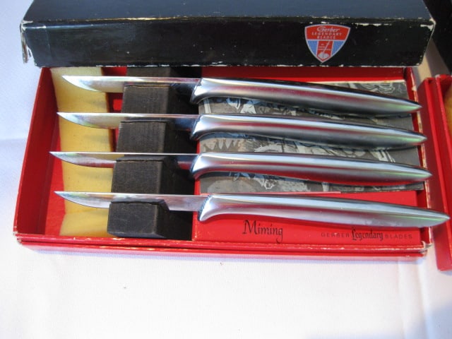 Two 4 Piece Gerber Legendary Blade Steak Knife Sets in Original Boxes - 3