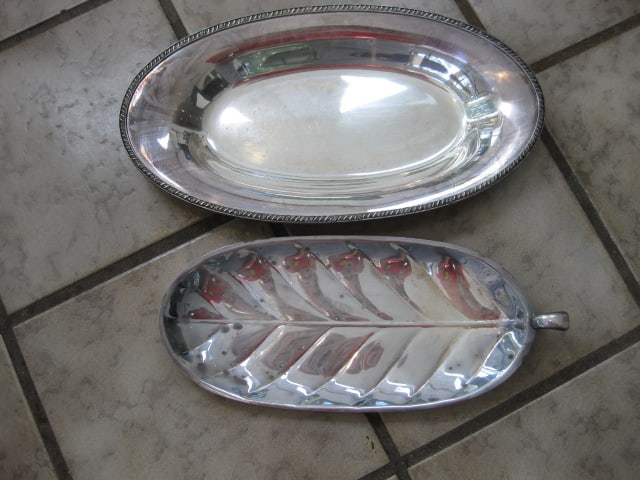 Silverplate Serving Trays and Pewter Revere Bowl - 10