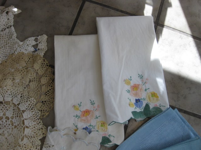 Grouping of Vintage Hand Made Lace Doilies and Embroidery Napkins and Placemats - 13
