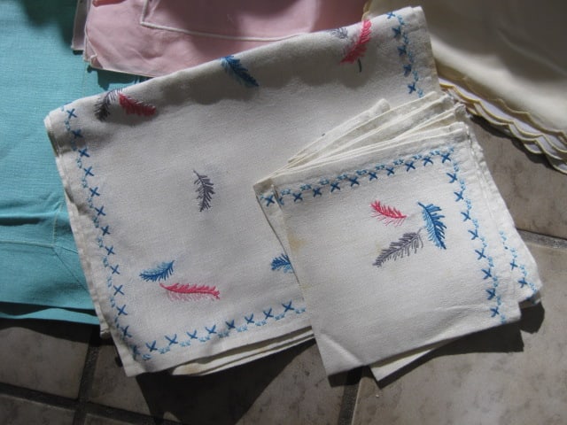 Grouping of Vintage Hand Made Lace Doilies and Embroidery Napkins and Placemats - 4