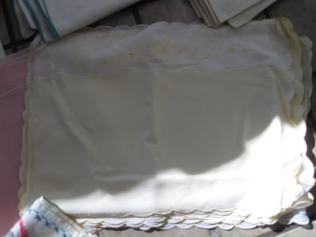 Grouping of Vintage Hand Made Lace Doilies and Embroidery Napkins and Placemats - 6