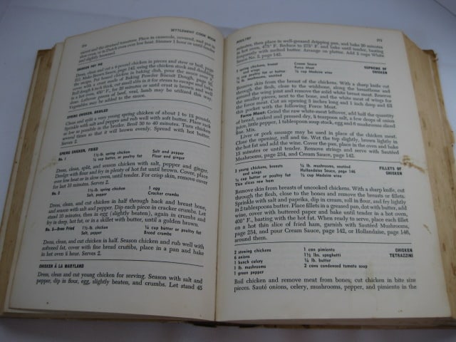 1950's Cookbooks, Hand Sewn Aprons, Oak Recipe Box with Collection of Recipes and - 17