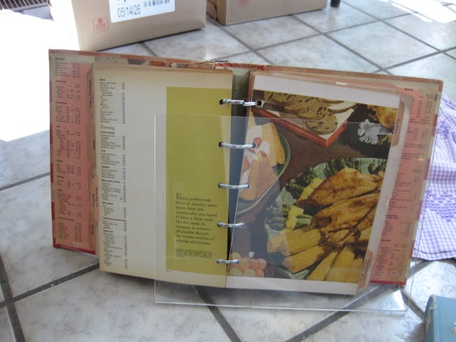 1950's Cookbooks, Hand Sewn Aprons, Oak Recipe Box with Collection of Recipes and - 5
