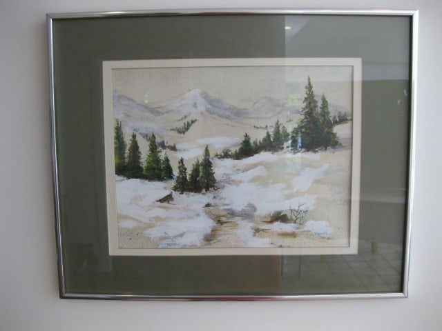 Weaver Signed Original Watercolor Winter Landscape (1 of 6)