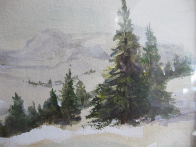 Weaver Signed Original Watercolor Winter Landscape - 4