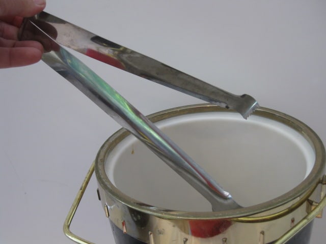 Midcentury Black and Gold Ice Bucket - 4