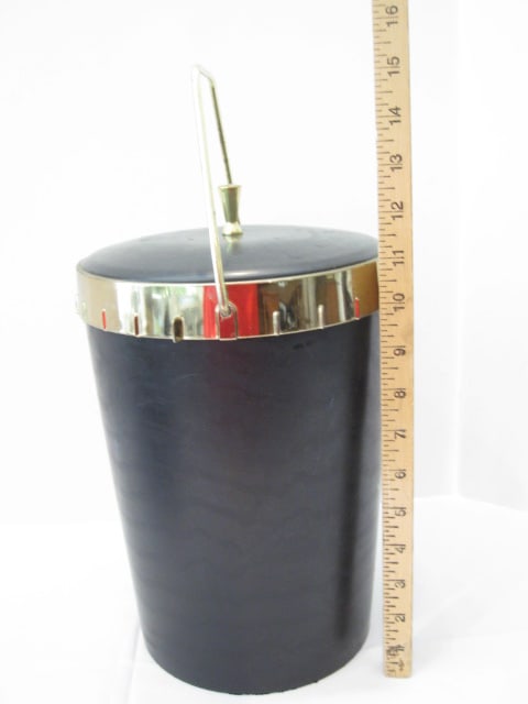 Midcentury Black and Gold Ice Bucket - 5