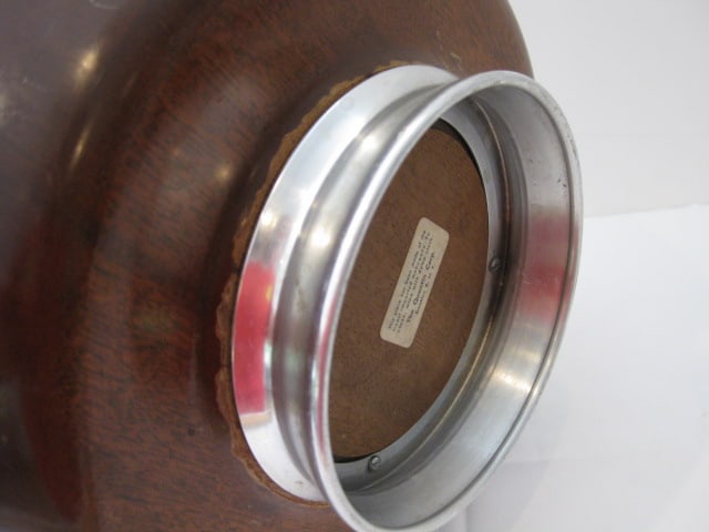 The Quentin Corp. Mahogany Turned Wood Centerpiece with Aluminum Foot - 3