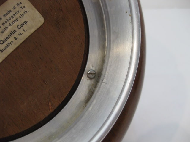 The Quentin Corp. Mahogany Turned Wood Centerpiece with Aluminum Foot - 5