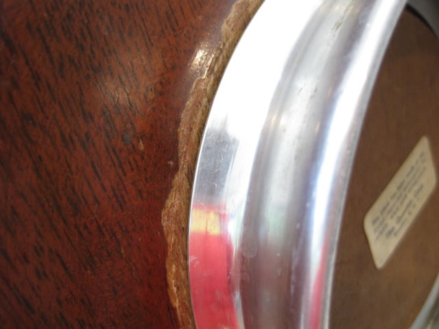 The Quentin Corp. Mahogany Turned Wood Centerpiece with Aluminum Foot - 6