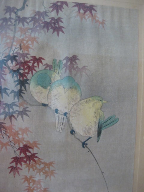 "Birds on Maple" Chinese Artist Signed Original Art Work - 2