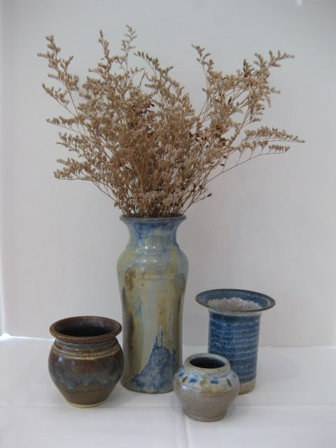 Four Signed Studio Pottery Vases: .