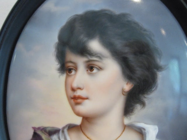 Vintage Handpainted Chech Porcelain Portrait - 2