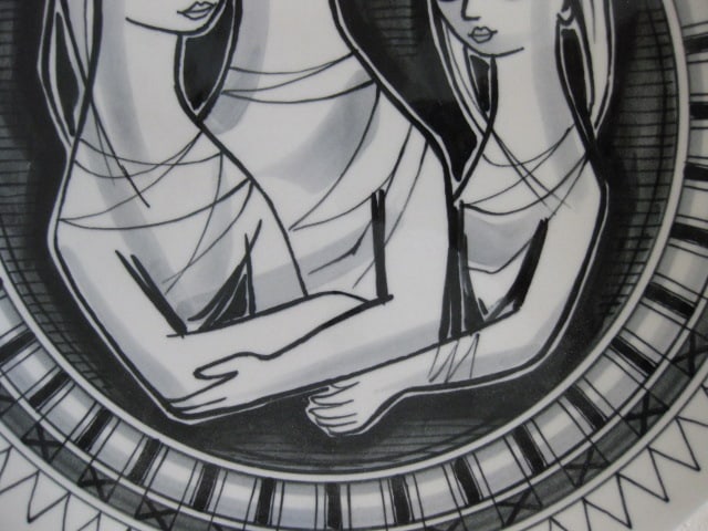 Signed Porcelain Black Delft Plate - 3