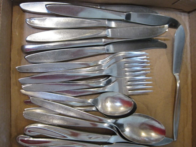 Two Patterns of International Stainless Midcentury Flatware - 2