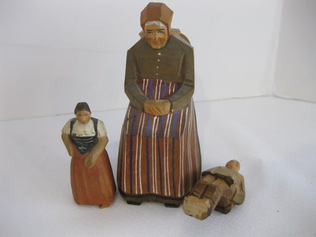 Two W. German Goebel Hummel Figurines, Carved Wood Folk Art Figures and - 17