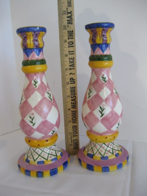 Three Ceramic Candle Sticks - 5