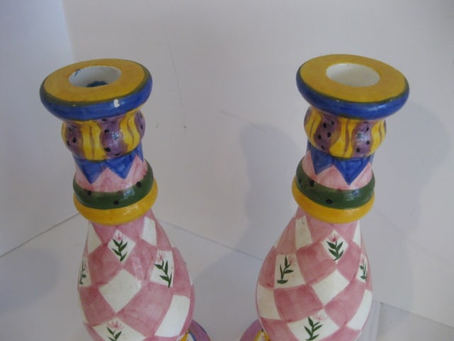 Three Ceramic Candle Sticks - 6