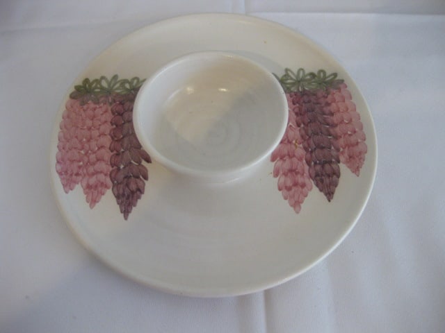 Signed Studio Pottery Mugs and Chip & Dip Plate - 2